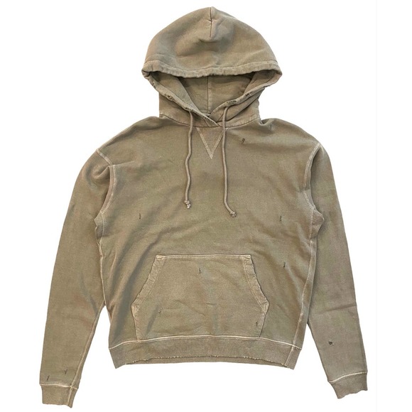 John Elliott Men's Folsom French Terry Distressed Ripped Hole Hoodie Sweatshirt - Picture 6 of 7